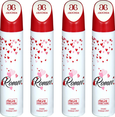 

AROCHEM ROMEO - 4 DYNAMIC PURE ORIGINAL Deodorant Spray - For Men & Women(200 ml, Pack of 3)