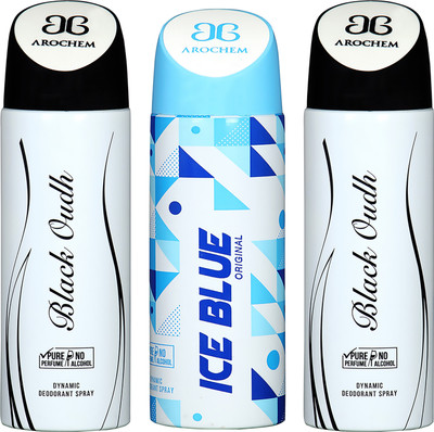 

AROCHEM BLACK OUDH , ICE BLUE AND BLACK OUDH DYNAMIC PURE ORIGINAL Deodorant Spray - For Men & Women(200 ml, Pack of 3)