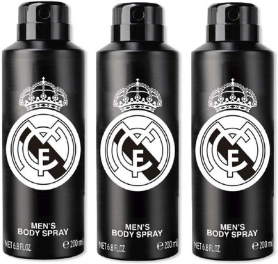 

Real Madrid Original Black Combo Pack Of 3 Deodorant Spray - For Men(600 ml, Pack of 3)