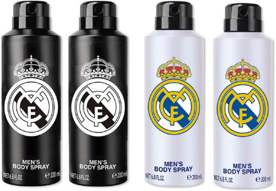 

Real Madrid Black & White Deodorant Combo Pack Of 4 Deodorant Spray - For Men(800 ml, Pack of 4)