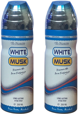 

Al Nuaim WHITE MUSK 2 Body Spray - For Men & Women(200 ml, Pack of 2)