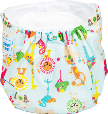 

MeeMee Reusable Baby Cloth Diaper with Adjustable Snap Buttons (Blue) - New Born