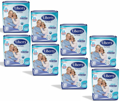 

Liberty OVER NIGHT PROTECTION PANT STYLE ADULT DIAPER L SIZE - L(80 Pieces)