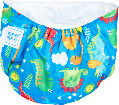 

MeeMee Reusable Baby Cloth Diaper with Adjustable Snap Buttons (Light Blue) - New Born