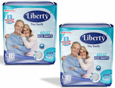 

Liberty OVER NIGHT PROTECTION PANT STYLE ADULT DIAPER L SIZE - L(20 Pieces)