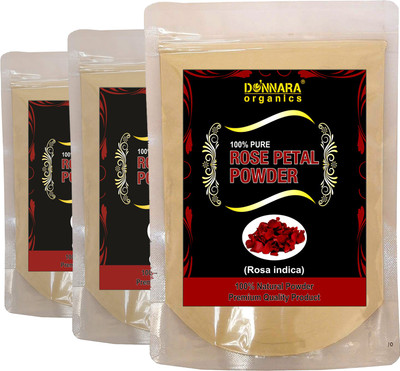 

Donnara Organics 100% Natural Rose Petal Powder Combo pack of 3 of 150 gms(450 gms)(450 g)