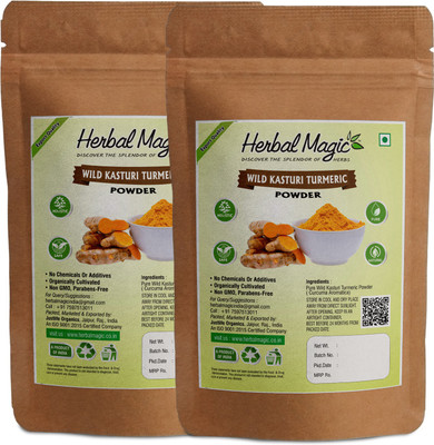 

HERBAL MAGIC Organic Kasturi Manjal Turmeric / Amba Haldi - Twin Pack(200 g)