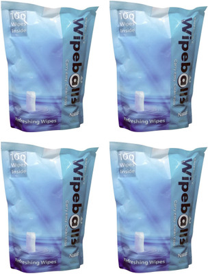

Wipeballs Disposable Compressed Portable Face Care Cleaning Natural Wipes(Pack of 400)