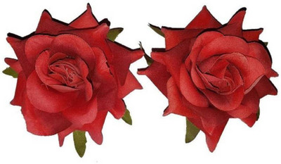 

D-DIVINE Fashion Red Rose Flower Hair Clip For Women ( Pack Of 2) Hair Accessory Set(Red)