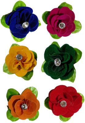 

Maahal Fabric Rose Flower Hair Clip For girls &Women (Pack Of 6 Rose, Multi Colour) Hair Clip(Multicolor)