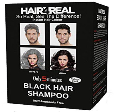 

Hair4real Instant 5 Minute Black Hair Color Ammonia Free Shampoo Hair Color(Black) Hair Color(Black)
