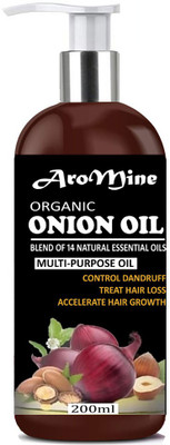 

AroMine Premium Onion Herbal Hair Oil with Red Onion Extract and Blend of 14 Natural Oils for Hair Growth, Hair Fall Treatment, Anti Dandruff for Men & Women 200 ml Hair Oil(200 ml)