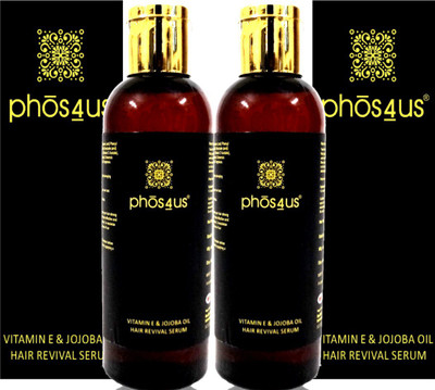 phos4us Vitamin E & Jojoba Oil Hair Revival Serum (Anti-Hair Fall Serum) 4x100ml (Pack of 4) Hair Oil(400 ml)
