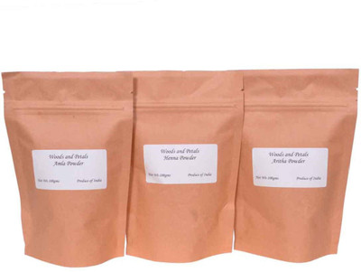 

woods and petals Amla Heena Reetha Powder ( set of 3 )(300 g)