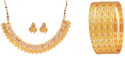 ZENEME Alloy Gold-plated Gold Jewellery Set(Pack of 1)