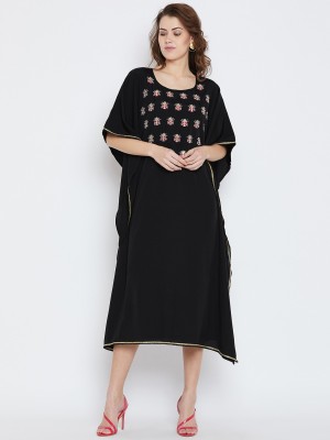 BITTERLIME Embroidered Polycotton Women Kaftan