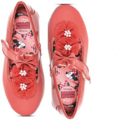 

Minnie Girls Velcro Ballerinas(Red