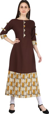 Jaipur Attire Women Printed A-line Kurta(Brown)