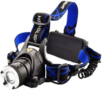 SHOPEE ZY19 Headlamp Headlight Weatherproof LED Flash Light with 2 Battery LED Headlamp(Blue)