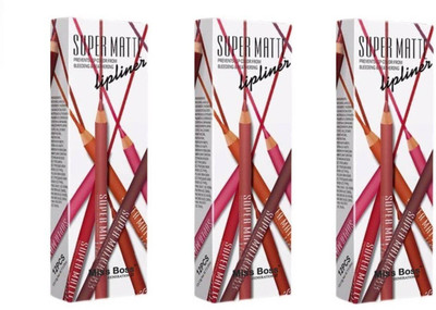 

Miss Boss mn SUPER MATTE LIP LINER pencils, combo pack of 3 box(multicolor)