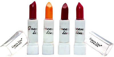 

Green line 'Green line' Water proof ,soft lipsticks in 4 combo set(Mahroon,Red,Rani,Natural)