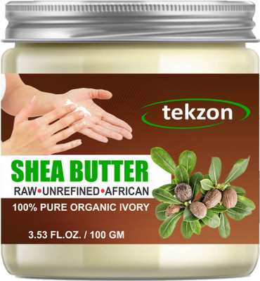 

tekzon 100% Pure Organic Ivory Shea Butter | Raw | Unrefined | Great For Face, Skin, Body, Lips(100 g)