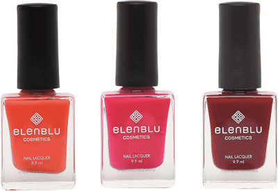 

Elenblu Brickola,Lilac Fling & Inflamed Rose - (9.9ml Each) Matte Nail Polish(Pack of 3)