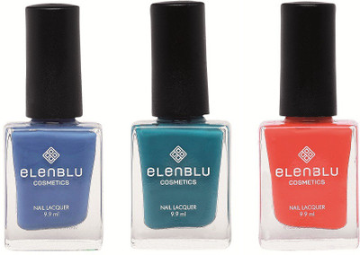 

Elenblu Marine Azure, Sapphire & Taffeta - (9.9ml Each) Pastels Nail Polish(Pack of 3)