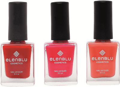 

Elenblu Mulberry Red, Velvet Plum & Naked Flush - (9.9ml Each) Pastels Nail Polish(Pack of 3)