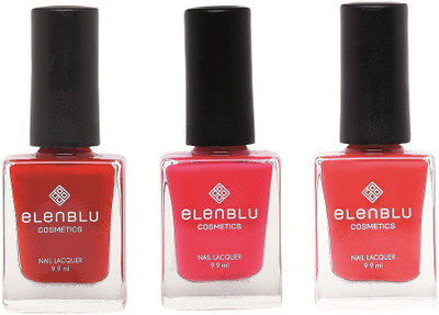

Elenblu Mulberry Red, Velvet Plum & Big Red - (9.9ml Each) Pastels Nail Polish(Pack of 3)