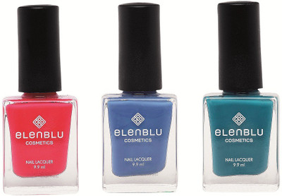 

Elenblu Velvet Plum, Marine Azure & Sapphire - (9.9ml Each) Pastels Nail Polish(Pack of 3)