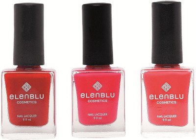 

Elenblu Mulberry Red, Velvet Plum & Valentine Red - (9.9ml Each) pink(Pack of 3)