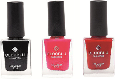 

Elenblu Black Shadow, Mauve Taupe & Rose Garden - (9.9ml Each) Matte Nail Polish(Pack of 3)