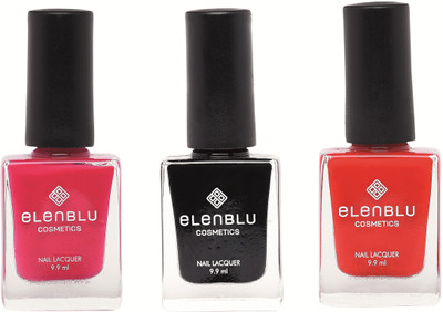 

Elenblu Fling, Black Shadow & Wicked - (9.9ml Each) Matte Nail Polish(Pack of 3)