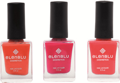 

Elenblu Brickola, Fling & California Coral - (9.9ml Each) Matte Nail Polish(Pack of 3)