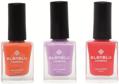 

Elenblu Rustic Decay, Princess Rule & California Coral - (9.9ml Each) Matte Nail Polish(Pack of 3)