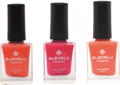 

Elenblu Brickola, Fling & Roseate Blush - (9.9ml Each) Matte Nail Polish(Pack of 3)