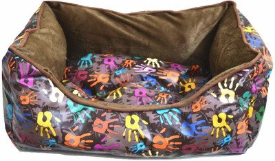 

Foodie Puppies Soft & Light Weight Designer Luxurious Bed for Dogs/Cats (Paw Print Dark Brown, Large) L Pet Bed(Multicolor)
