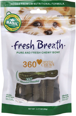 

Basil Fresh Breath Dental Dog Chew Bone (Pack of 2) Dog Treat(90 g, Pack of 2)