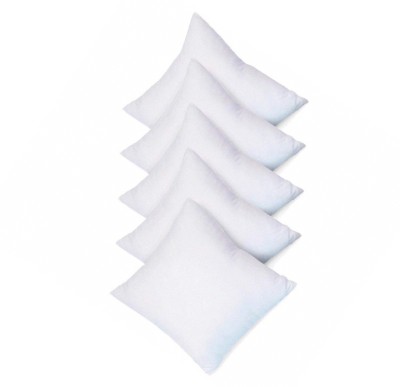 Panipat Texo Fab Polyester Fibre Solid Cushion Pack of 5(White)