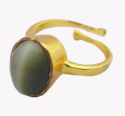 prateek enterprises Brass Cat's Eye Gold Plated Ring