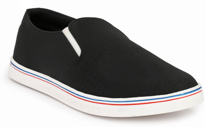 

AA Men's & Boy's Black Causal Shoes Slip On Sneakers For Men(Black