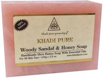 

Khadi Pure Herbal Woody Sandal & Honey Soap with Sheabutter(125 g)