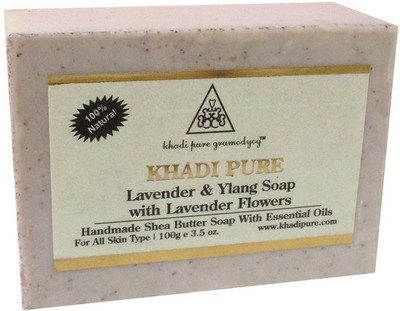 

Khadi Pure Herbal Lavender & Ylang Ylang with Lavender Flowers Soap with Sheabutter(125 g)