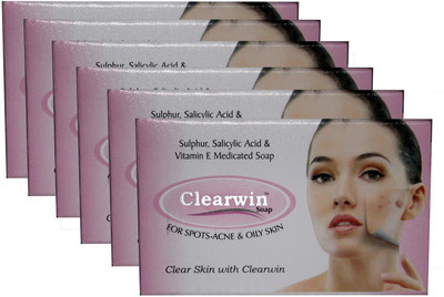 CLEARWIN Soap for Spots Acne & Oily Skin Bar(6 x 75 g)