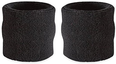 Just Rider Wrist Band for Tennis Cotton (Pack of 2) Wrist Support(Black, White)