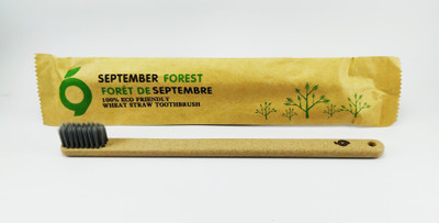 

Sicario Moda Wheat Straw toothbrush 100% biodegridable Wheat straw toothbrush with charcoal infused bristes Soft Toothbrush