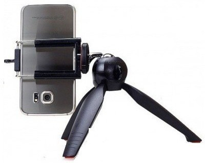 

Roboster Mini Mobile Tripod with 360° Rotating Ball Head with Mobile Clip for All Smartphone Tripod(Black, Supports Up to 1200 g)