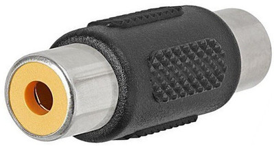 

Fangtooth TV-out Cable Single RCA Female Jack to RCA Female Jack Coupler Jointer(Black, For TV)