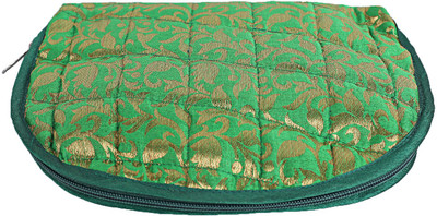 

Kuber Industries Cotton 1 Piece Jewellery Kit (Green) -CTKTC5338 Embossed Floral Design Vanity Box(Green)